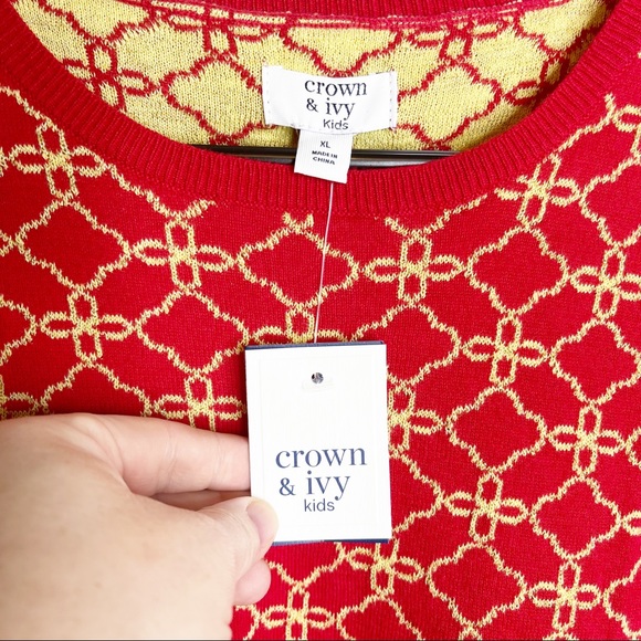 NWT Crown & Ivy Kids XL Holiday Sweater - Picture 6 of 7